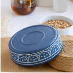 Handcrafted Ceramic Mixing and Serving Bowl | Blue and White Hand Painted Moroccan Pattern